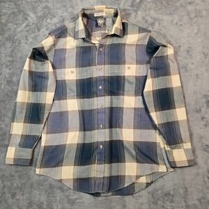 Vintage American Action Gear‎ by Campus Shirt Men's Large Blue Plaid Button Down